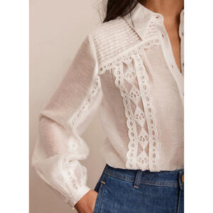 Mint Velvet White Trim Detail Shirt